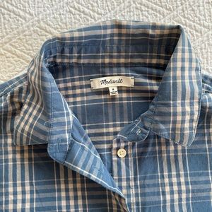 Madewell Button-Up Camp Shirt in Yarn-Dyed Plaid Size Medium